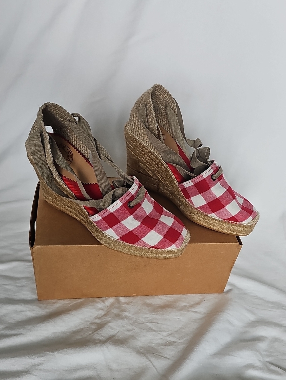 Penelope Chilvers Red Gingham Espadrille